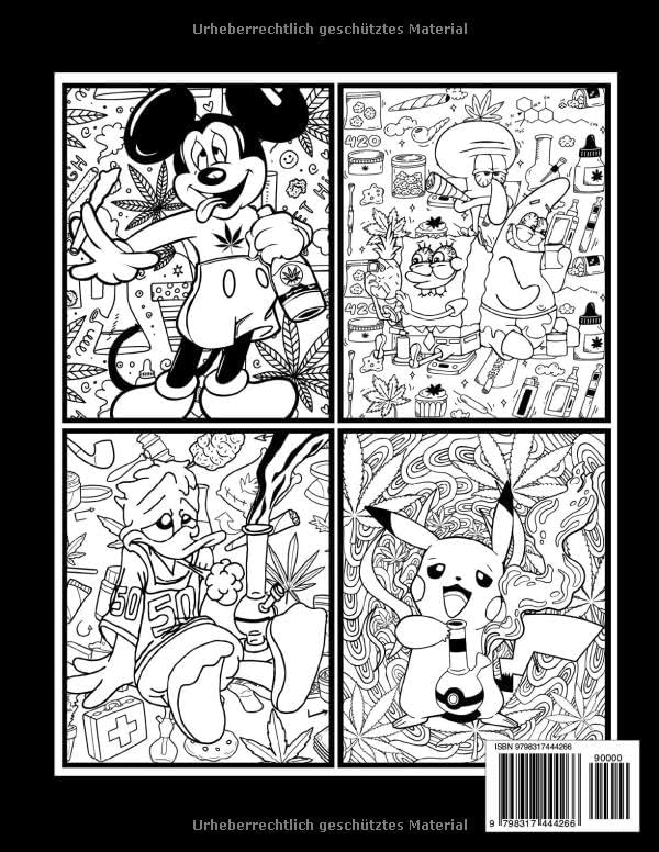 Stoner Coloring Book: 55+ Retro-Inspired Psychedelic & Trippy Coloring Pages for Stress Relief and Relaxation, The Ideal Gift for Weed Lovers and Cartoon Enthusiasts (German Edition) by Fred Colwell