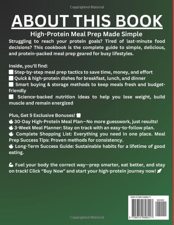 HIGH PROTEIN MEAL PREP MADE SIMPLE: 30 MINUTES RECIPES TO BOOST METABOLISM AND SHED POUNDS by Allison winston