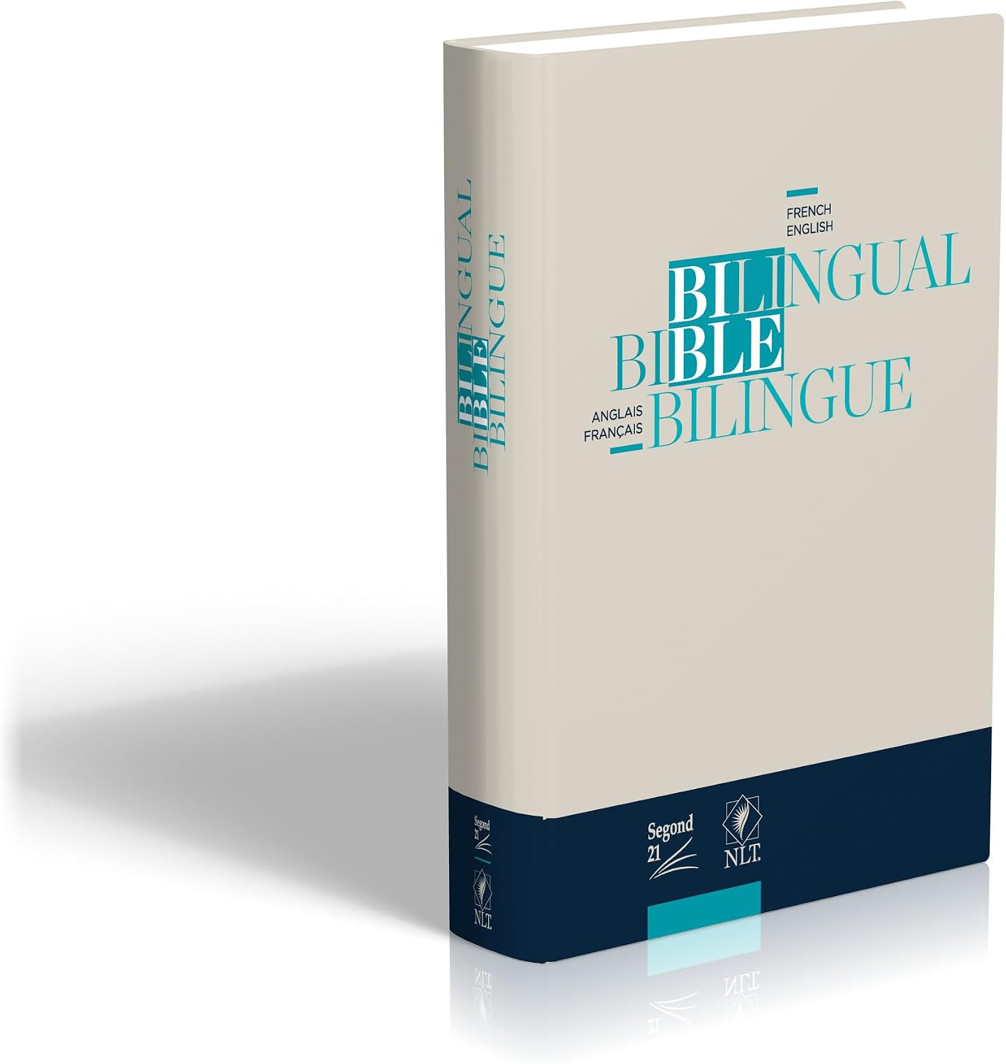 Bible bilingue français/anglais, Segond 21/NLT: couverture rigide, beige et bleue by Segond 21