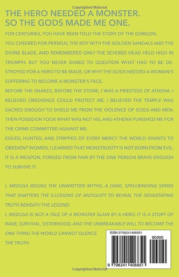 I, MEDUSA: The Testament Of A Gorgon (Unwritten Myths) by Thea Mercer