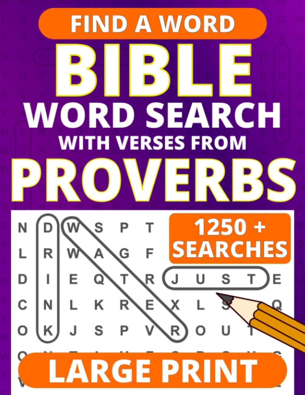 Bible Word Search Large Print – with Verses from Proverbs (Large Print Bible Word Searches) by Matthew Mark