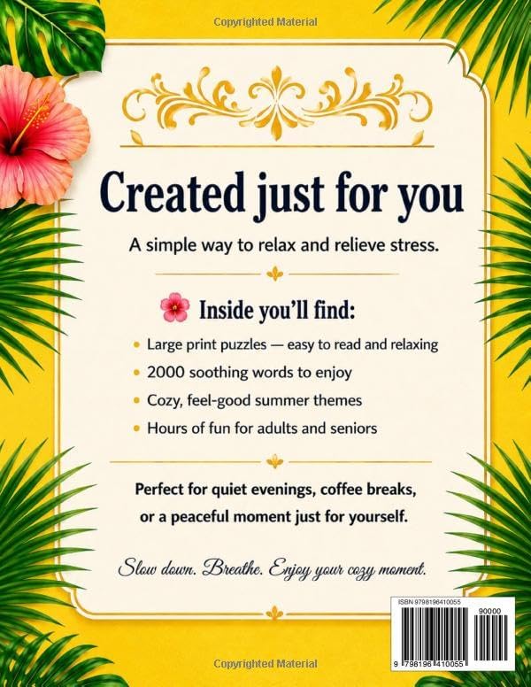 Summer Word Search: Large Print Puzzle Book for Adults and Seniors with Relaxing Summer Beach and Vacation Word Searches by K.C Kaczmarek