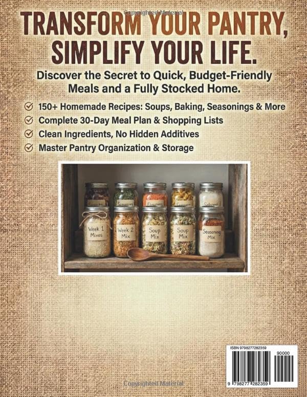 The Ultimate Dry Mix Pantry Cookbook: 150+ Easy, Budget-Friendly Homemade Recipes for Quick Meals, Clean Ingredients, & an Organized Pantry | 30-Day Meal Plan and Shopping List (Pantry Mastery Series) by Lila Andersen
