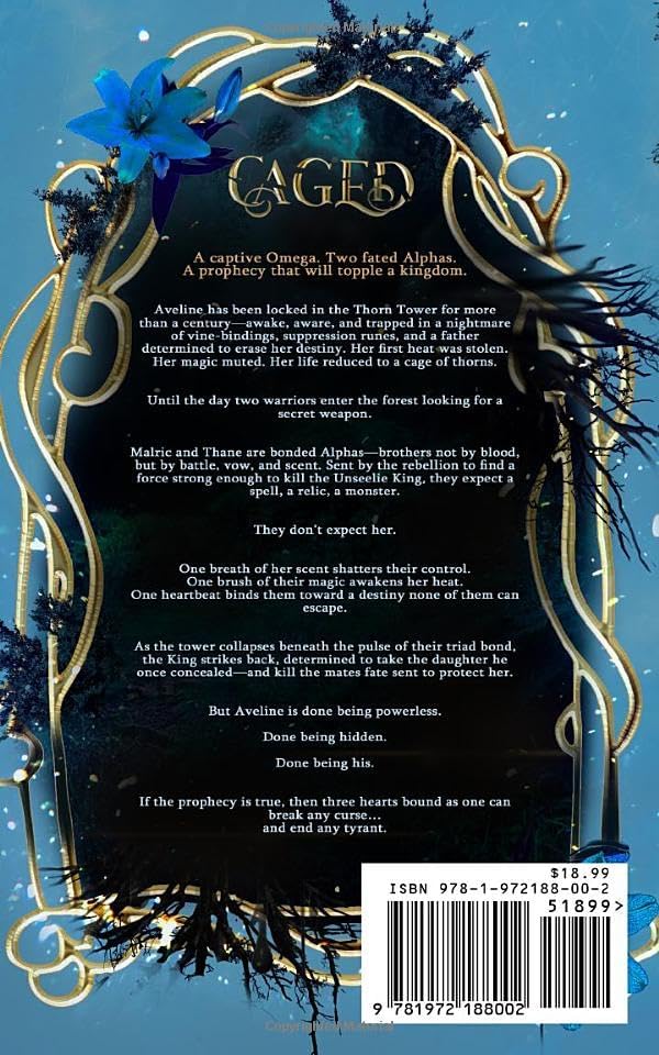 Caged: A Rapunzel-Inspired Romantasy (MMF Omegaverse) by Sabrina Silvers