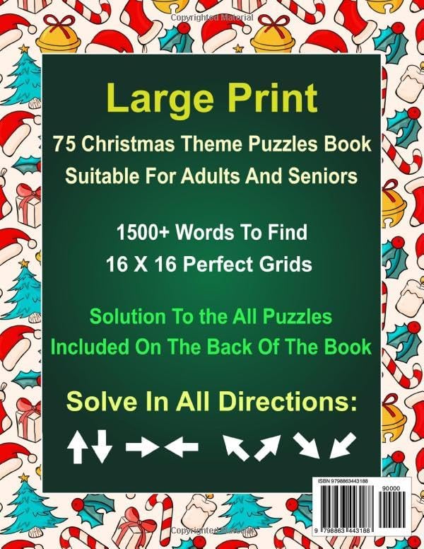 Christmas Word Search Large Print: Challenging Christmas Word Find Puzzle Book For Adults, Teens And Seniors, Big Christmas Word Search Puzzles With ... Large Print Word Search To Relax Your Mind by Kathleen D. Byler Press
