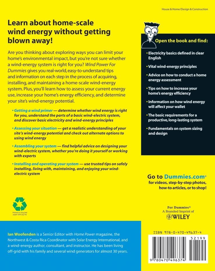 Wind Power For Dummies by Ian Woofenden