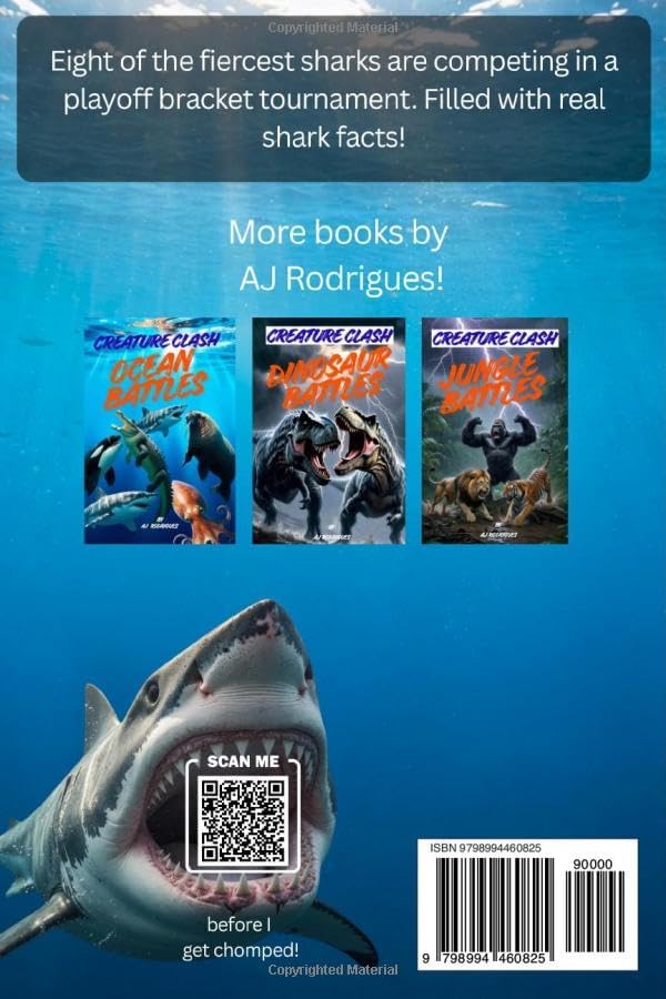 Creature Clash Shark Battles: Epic Great White vs. Bull Shark vs. Tiger Shark Tournament with Real Shark Facts! by AJ Rodrigues