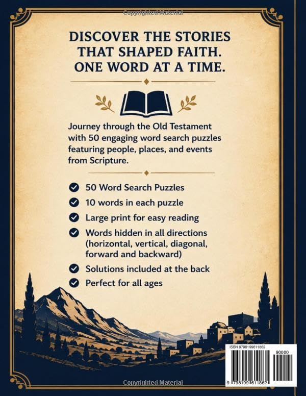 Old Testament Word Search Large Print: 50 Bible Word Search Puzzles Featuring People, Places, and Stories from the Old Testament | Easy-to-Read Large ... Seniors (Christian Word Search Collection) by John C.