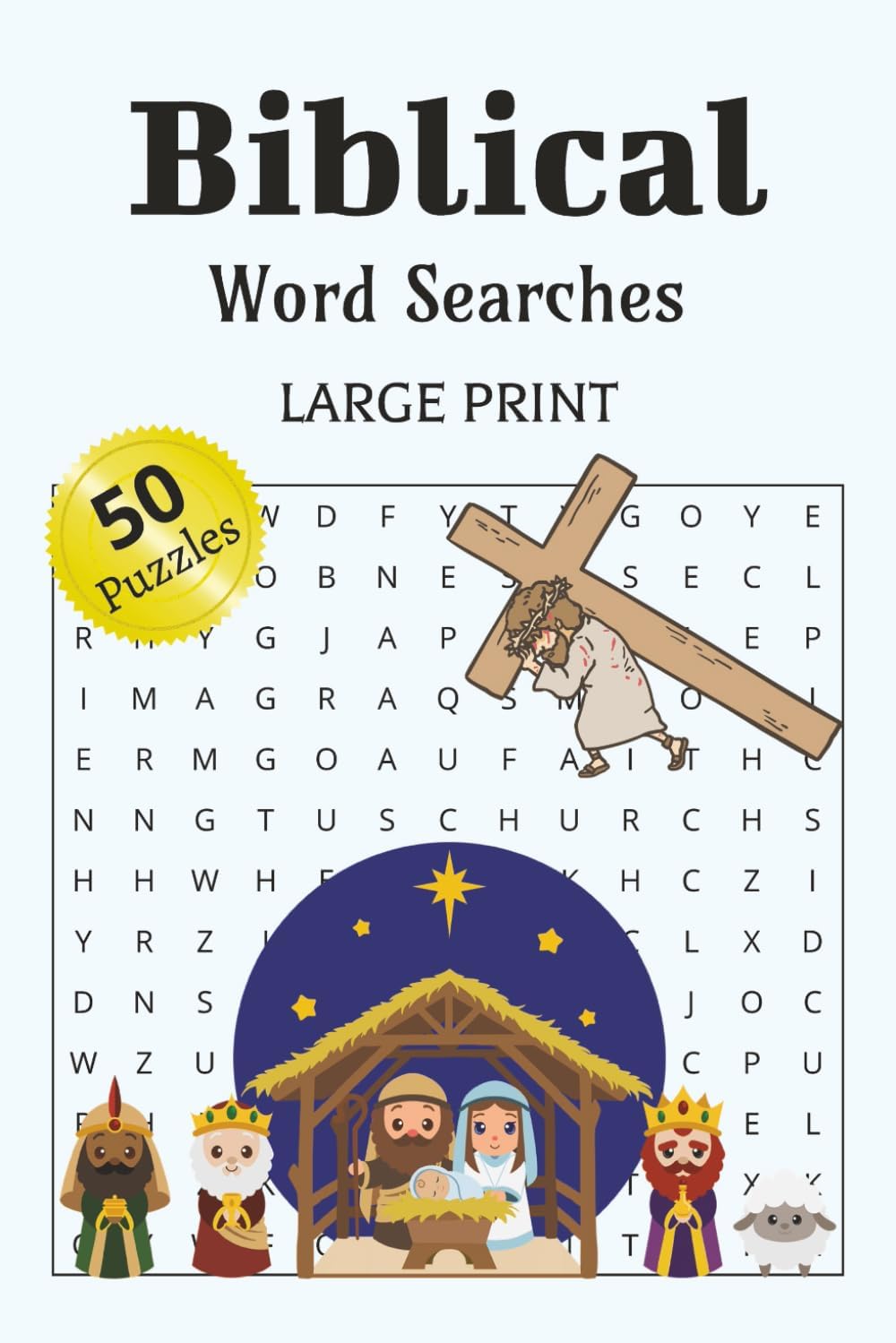 Bible Word Search - Biblical Word Searches in Large Print for Adults and Seniors by Victoria Blush