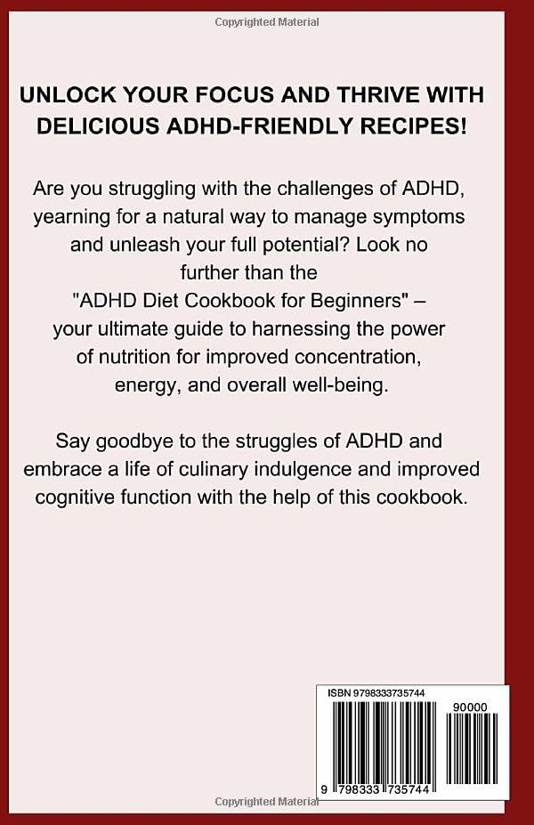 ADHD Diet Cookbook for Beginners: Delicious Easy High Fiber High Protein Anti-Inflammatory ADHD Diet Recipes to Boost Brain, Manage Autism & Hyperactivity [30-Day ADHD Meal Plan for Kids and Adults] by Lora Kemp
