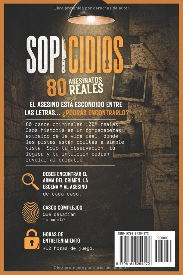 SOPICIDIOS: 80 casos reales de True Crime para resolver - Sopas de letras para adultos apasionados del crimen y el misterio. (Spanish Edition) by Daniel Vergel