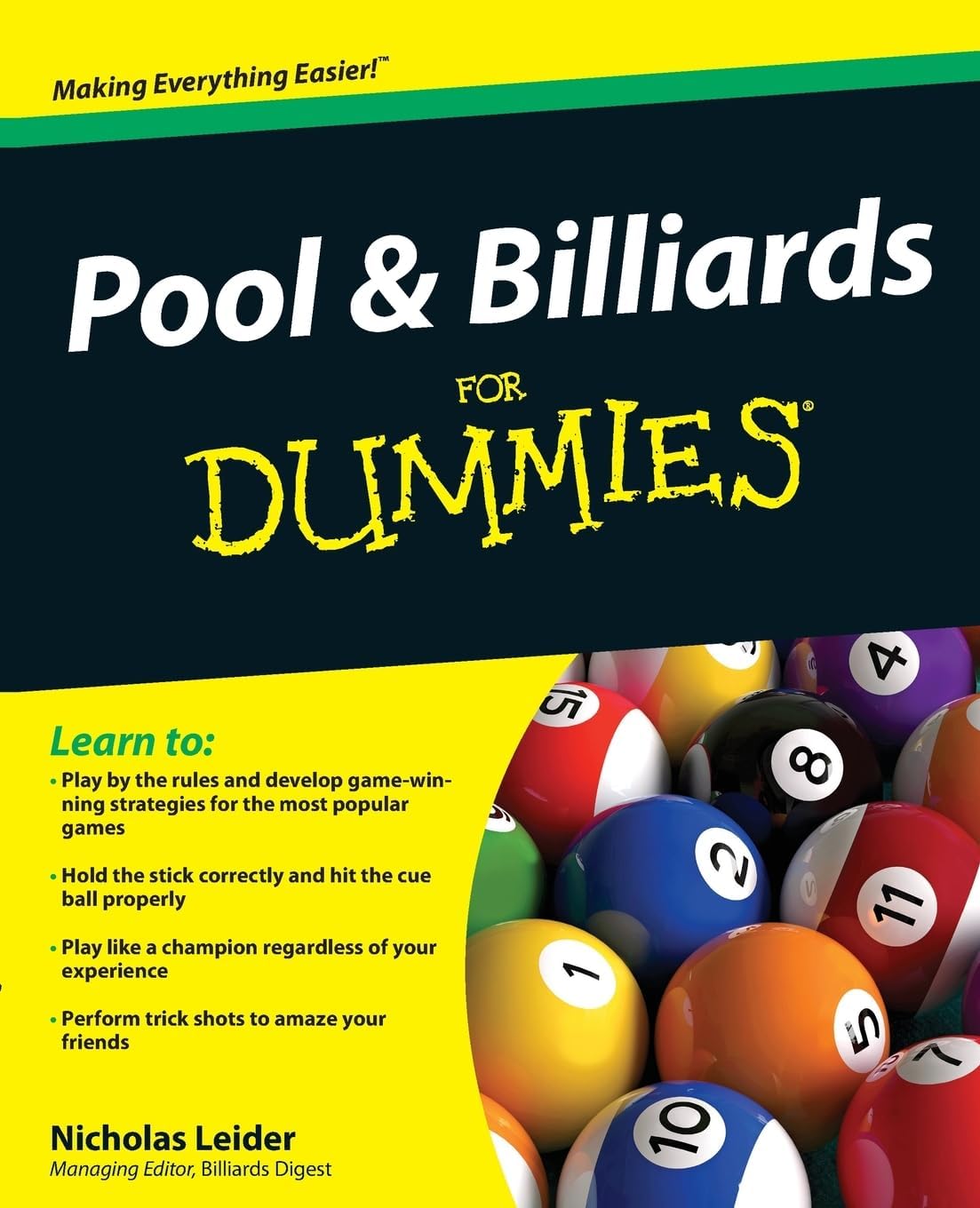 Pool and Billiards For Dummies (For Dummies Series) by Nicholas Leider