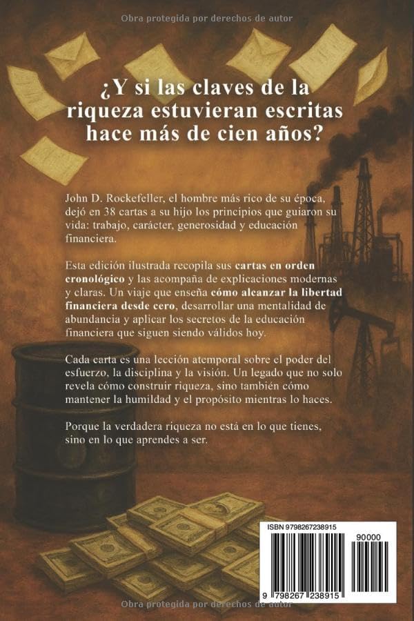 Las 38 Cartas de John D. Rockefeller a su Hijo: El libro con los mejores secretos de educación financiera para alcanzar la riqueza (Edición ilustrada) ... y Adultos Emprendedores)) (Spanish Edition) by Leandro Fortuny