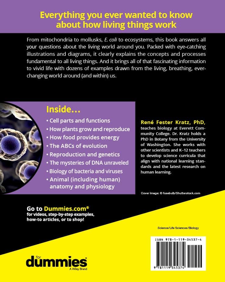 Biology For Dummies (For Dummies (Lifestyle)) by Rene Fester Kratz