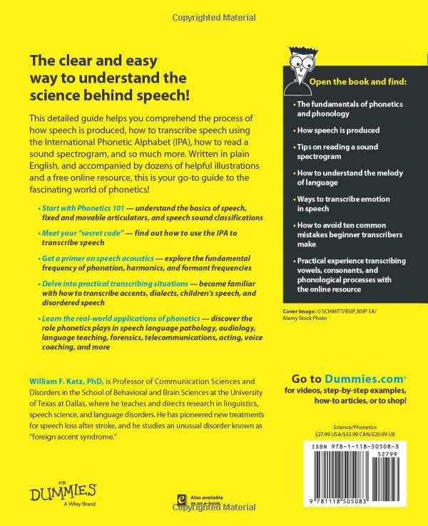 Phonetics For Dummies by William F. Katz
