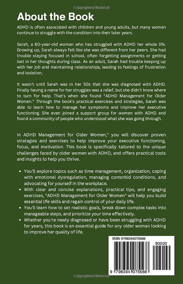 ADHD Management For Older Women: Proven Strategies And Exercises For Improved Executive Functioning, Focus, And Motivation In Older Women by Naomi R. Klein
