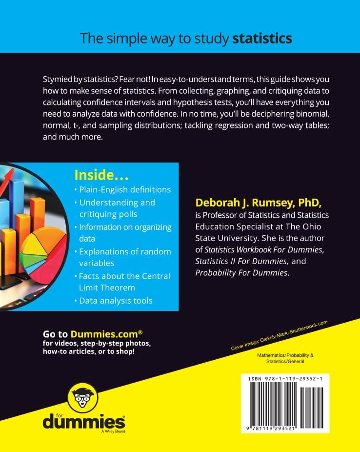 Statistics For Dummies (For Dummies (Lifestyle)) by Deborah J. Rumsey