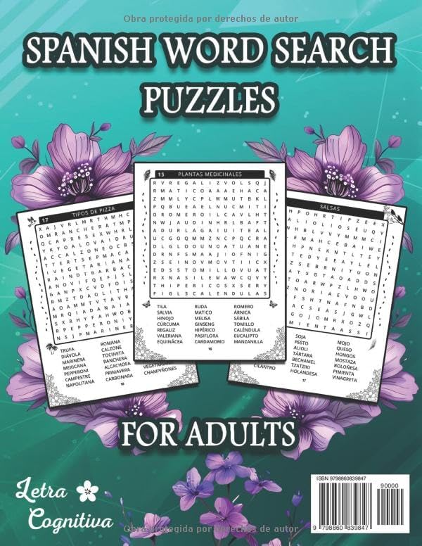 Sopa de Letras en Espanol Letra Grande: +2500 Palabras y +120 Puzzles | Spanish Word Search Puzzles for Adults | Libros para Ancianos (Spanish Edition) by Letra Cognitiva