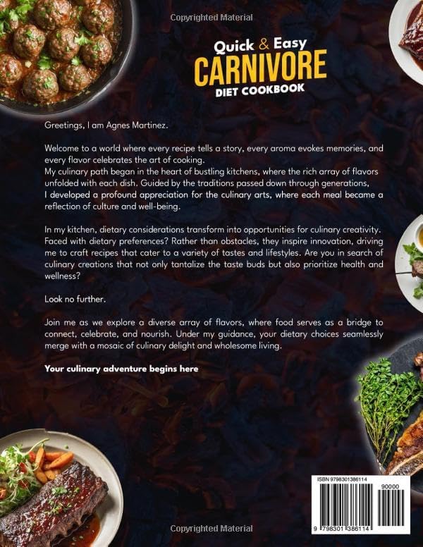 Quick & Easy Carnivore Diet Cookbook: High-Protein and Low-Carb Recipes – Biohacking Meals to Boost Energy, Tone Your Body, and Save Money! by Agnes Martinez