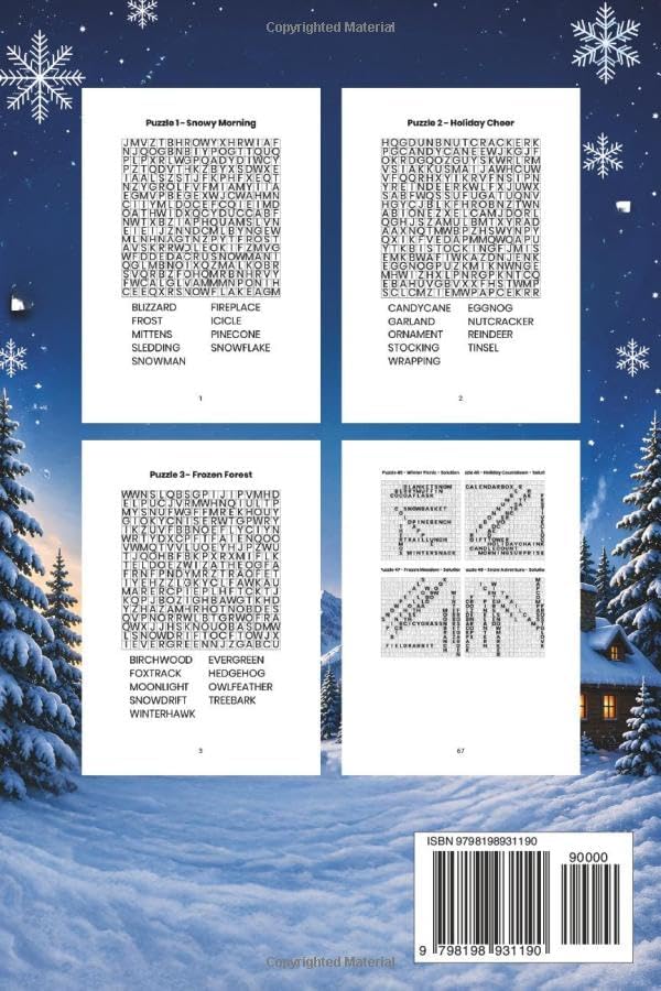 Winter Word Search Book – Large Print for Adults, Teens, and Seniors: 50+ Cozy Word Find Puzzles Featuring Snow, Holidays, Winter Activities, Nature, Hot Cocoa, and Seasonal Themes by Holy Horizon Publishing