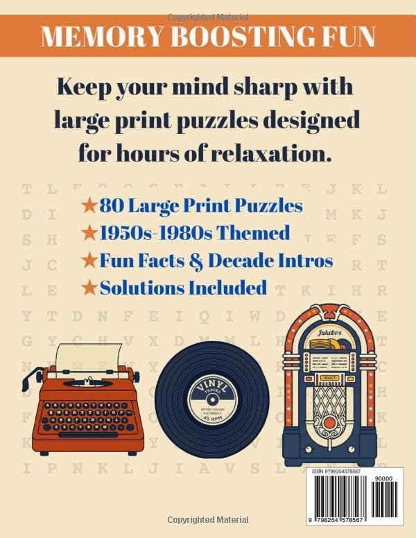 Nostalgic Word Search for Seniors: 80 Large Print Puzzles • 1950s-1980s by Jacob Hancock