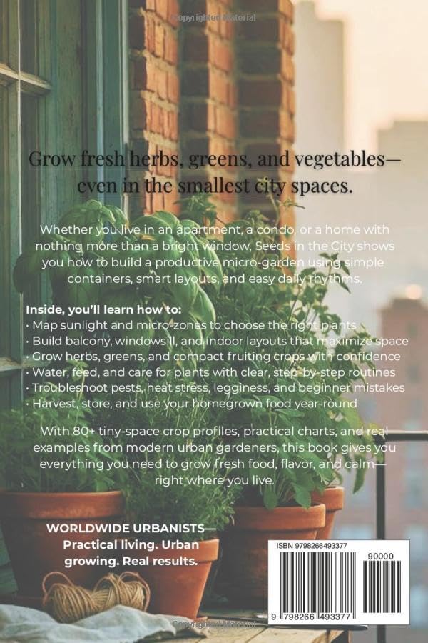 Seeds in the City: 80+ Crops, DIY Projects & Smart Systems for Balcony, Patio & Apartment Gardening by Worldwide Urbanists