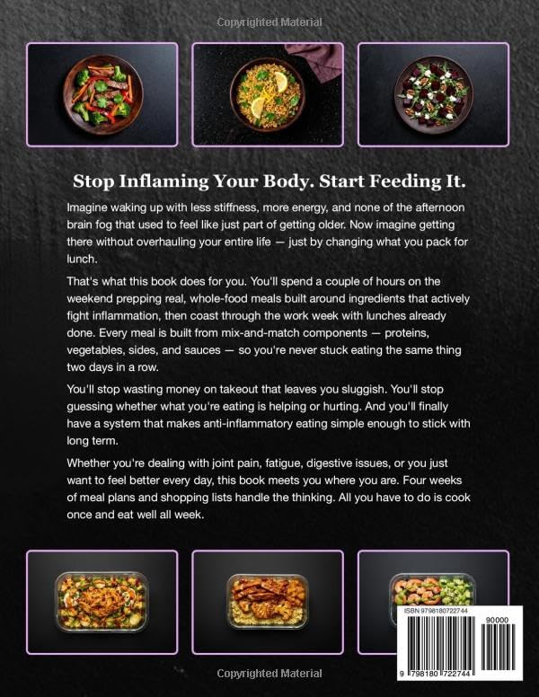 Anti-Inflammatory Meal Prep Cookbook for Beginners: Simple Low Inflammation Recipes for Immune System Health and Easy Weekly Meal Planning (Weekday Lunch Meal Prep) by Kevin Wagonfoot