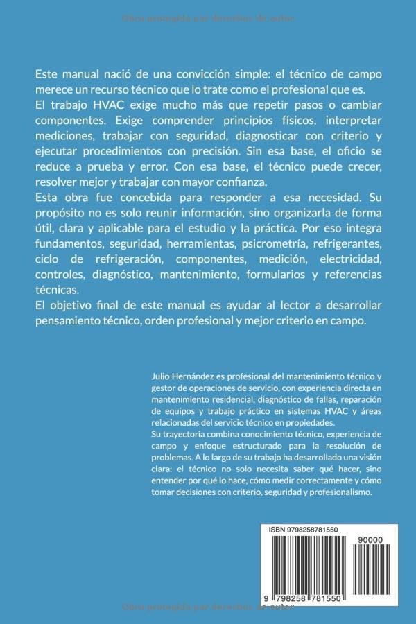 Manual Técnico Profesional de HVAC: Fundamentos, Operación, Diagnóstico y Servicio (Spanish Edition) by Julio C. Hernandez Molinar