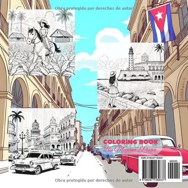 Taveling Friends Cuba: easy, medium amd high level coloring book for kids (Spanish Edition) by Megam Puga