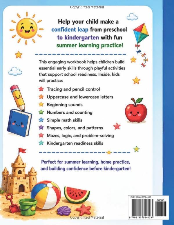 Summer Bridge Workbook: Preschool to Kindergarten: A Fun Summer Learning Book with Tracing, Letters, Numbers, Shapes, Mazes, Logic and Kindergarten Readiness Activities by Annette J. Jackson