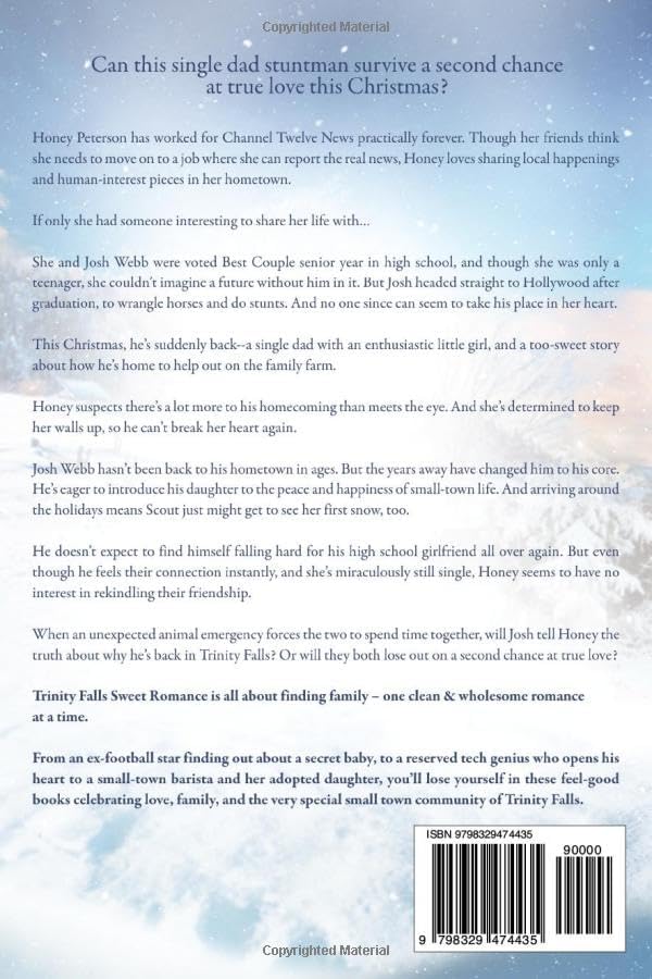 Cowboy's Second Chance: Trinity Falls Sweet Romance - Icicle Christmas - Book 4 (Clara Pines Large Print Sweet Romance) by Clara Pines