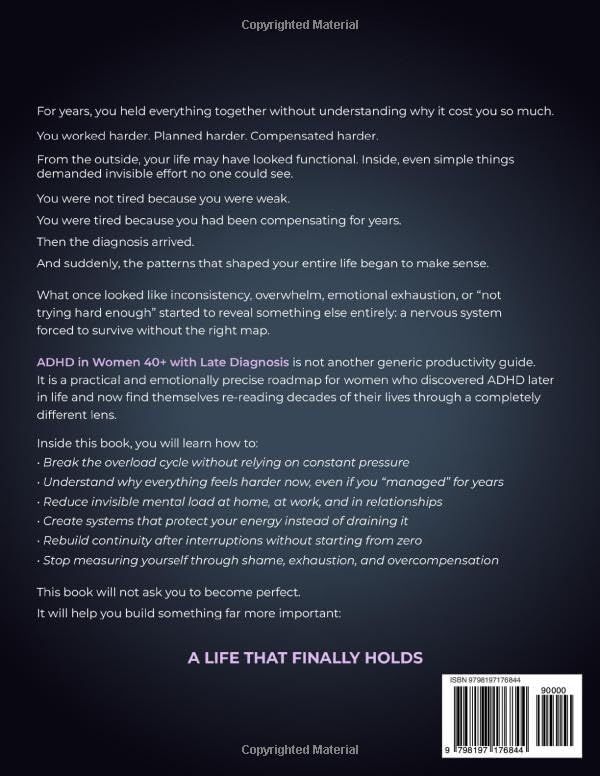 ADHD in Women Over 40 With Late Diagnosis: When Everything Starts to Feel Harder - Understand What Changed, Break the Overload Cycle, and Rebuild Daily Stability Without Fighting Yourself Every Day by Elena Maria Corvin