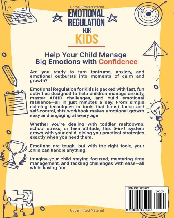 Emotional Regulation for Kids 5 in 1: The Complete Workbook System - Fast and Fun Tools to Help Kids Manage Anxiety, Master ADHD, and Unlock Emotional Intelligence by Taylor Reed