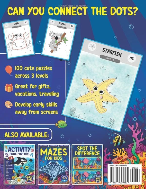 Dot to Dot for Kids Ages 3-5: 100 Fun Connect the Dots Puzzles for Children - Activity Book for Learning - 3, 4 and 5 Year Olds (Dot to Dot Books for Children) by Splendid Youth
