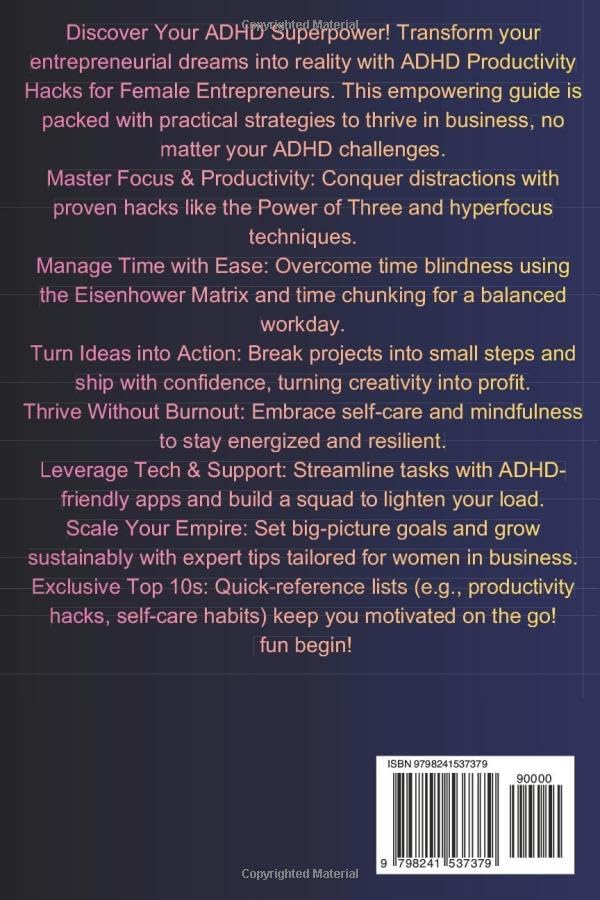 ADHD Productivity Hacks for Female Entrepreneurs: Skyrocket Your Focus and Build Your Empire by R. D. Swartz