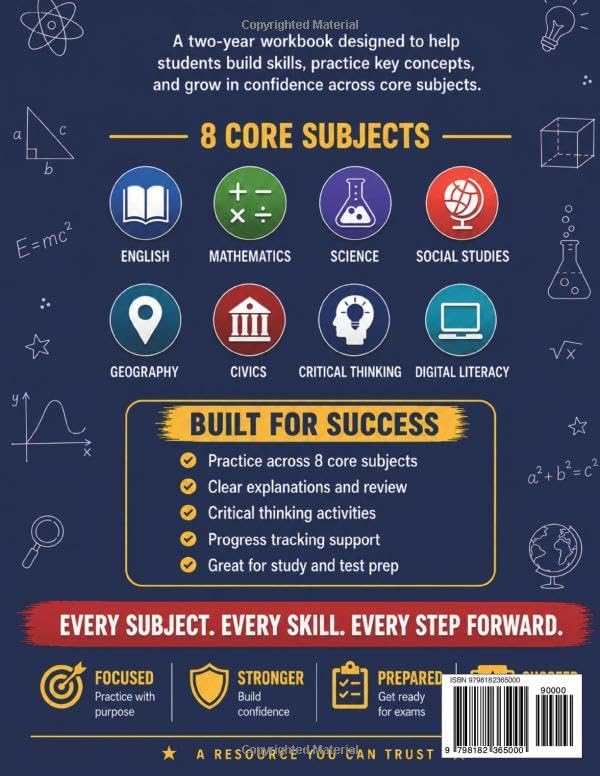 ALL SUBJECTS WORKBOOK FOR GRADES 9-10: A Complete Two-Year Learning Guide Covering 8 Core Academic Areas with Practice Exercises, Reviews, and Critical Thinking Activities by ALDOUS COLDHILL