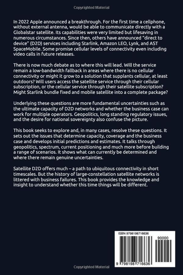 Beyond the Tower: The Satellite D2D Revolution by William Webb