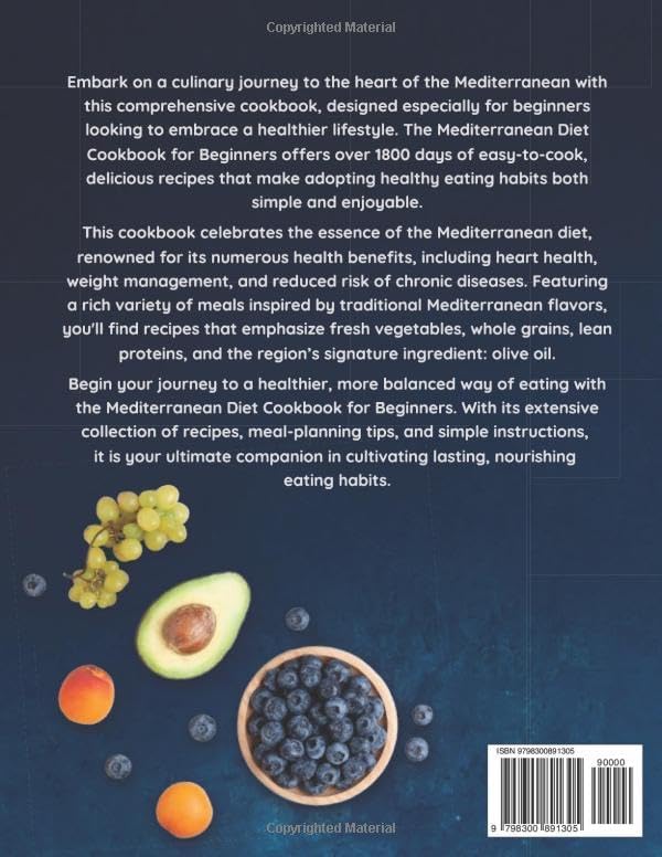 Mediterranean Diet Cookbook for Beginners: 1800+ Days of Delicious and Easy-to-Cook Recipes to Cultivate Healthy Eating Habits, with a 30-Day Meal Plan and Full-Color Illustrations by Tina Rosenbaum