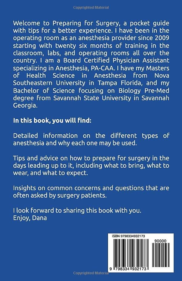 Preparing for Surgery: A Pocket Guide With Insights From an Anesthesia Provider to Help Prepare For Surgery With Confidence by Dana Adams