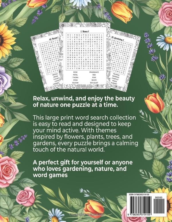 Botanical Word Search for Seniors: 60 Large Print Relaxing Puzzles with Flower, Plant, and Gardening Themes (W&B Word Search Puzzles) by W&B Puzzles
