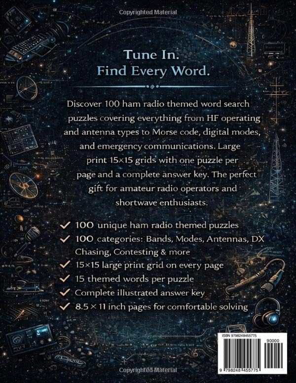 Ham Radio Word Search: 100 Large Print Themed Puzzles for Amateur Radio Operators | Bands, Modes, Antennas, DX, Morse & More | Fun Activity Book for Adults, Teens & Seniors with Full Answer Key by Talor Press