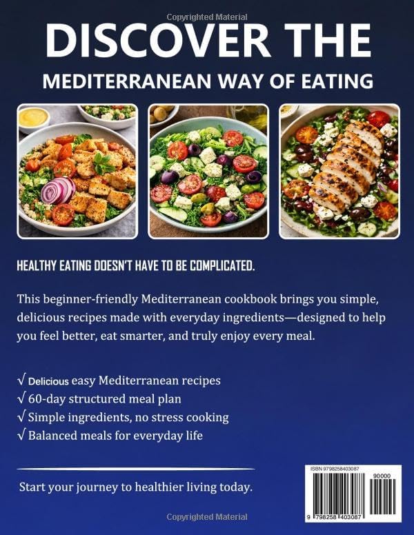 Super Easy Mediterranean Diet Cookbook for Beginners: Tasty and Healthy Recipes to Ditch Diet Stress, Boost Vitality, and Achieve Everyday Wellness | 60-Day Meal Plan & Easy-to-Find Ingredients by Emilia Rosetti