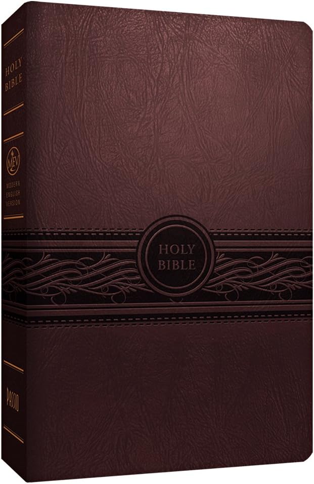 MEV Bible Personal Size Large Print Cherry Brown: Modern English Version by Passio