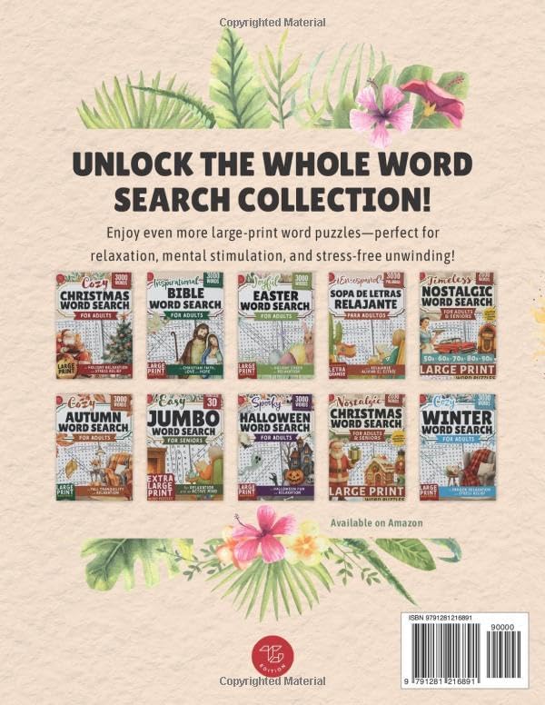 Relaxing Summer Word Search for Adults: Large Print Word Puzzles for Stress Relief and Beachside Relaxation (Word Find Books For Adults) by TG Edition