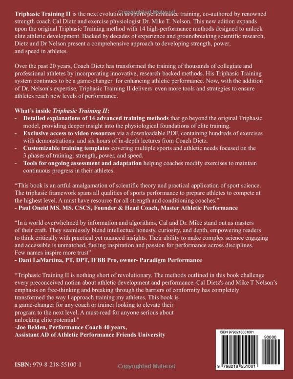 TRIPHASIC TRAINING II: 14 High-Performance Methods to Unlock Elite Athletic Development by Cal Dietz