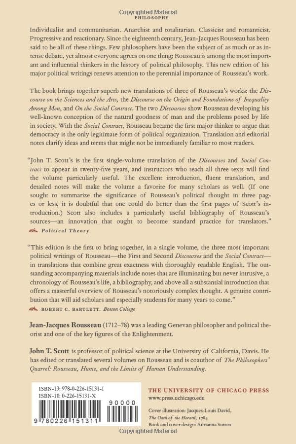 The Major Political Writings of Jean-Jacques Rousseau: The Two "Discourses" and the "Social Contract" by Jean-Jacques Rousseau