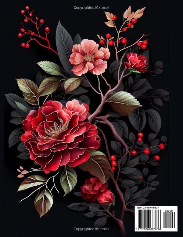 125 Flowers Coloring Book: Relax and Unwind with a Beautiful Floral Adult Coloring Book. Ideal for Nature Lovers, Moms, Women, and Seniors. Helps Relieve Stress and Anxiety. by Blooming Masterpieces