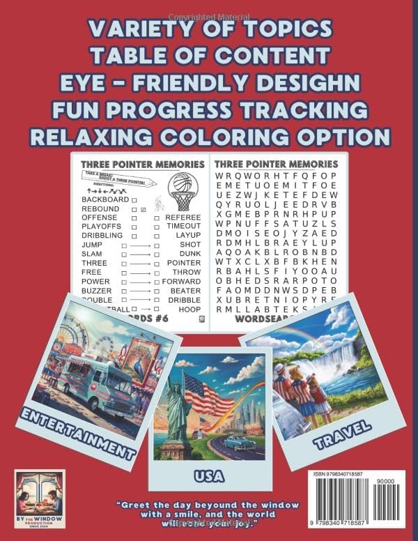 Jumbo Word Search for Adults and Seniors Extra Large Print 32 Font Size.: Big Print Word Finds for Seniors with 60 Themed Puzzles Retro Nostalgic Topics included. by BY THE WINDOW PRODUCTION