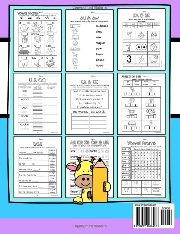 First Grade Phonics Review Workbook: Summer Workbook to Review Phonics Skills Learned in Grade 1, Practice, 5, 6, 7 year old, Homeschool by Danielle M Johnson