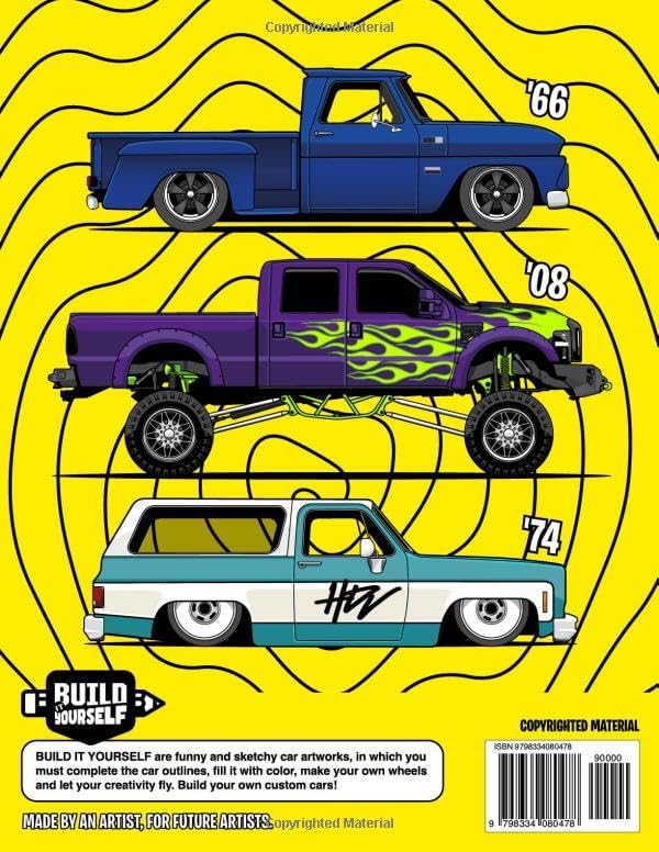 Insane Trucks Coloring Book: Fun pickups trucks adventure with 60 coloring pages for kids & teens Ages 6-18 by Daniel Vera